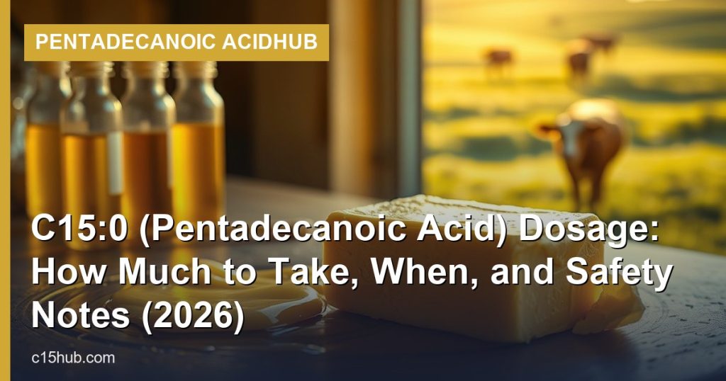 C15:0 (Pentadecanoic Acid) Dosage: How Much to Take, When, and Safety Notes (2026) - Pentadecanoic AcidHub