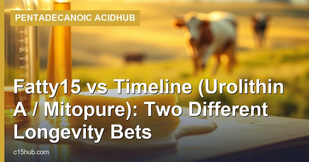Fatty15 vs Timeline (Urolithin A / Mitopure): Two Different Longevity Bets - Pentadecanoic AcidHub